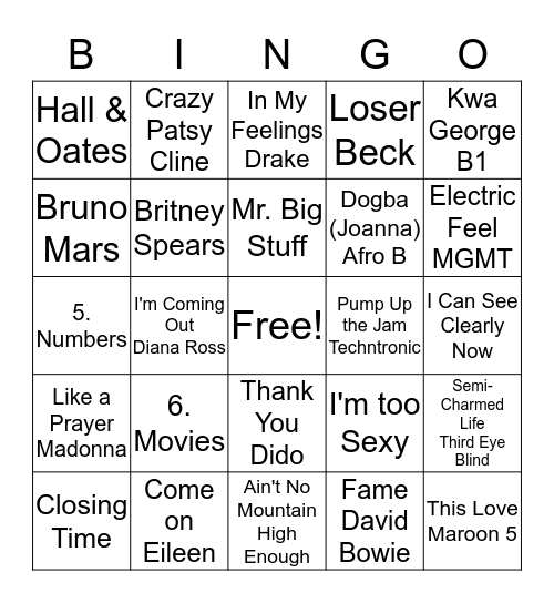 Bingo 3 Bingo Card