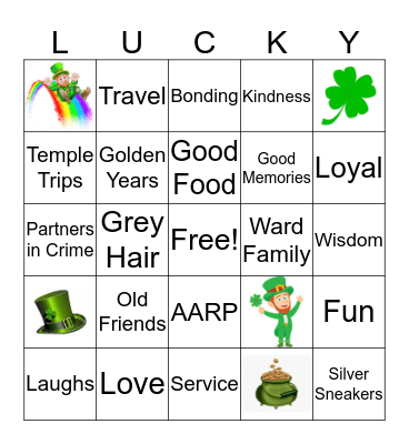 St. Patrick's Day Dinner Group Bingo Card