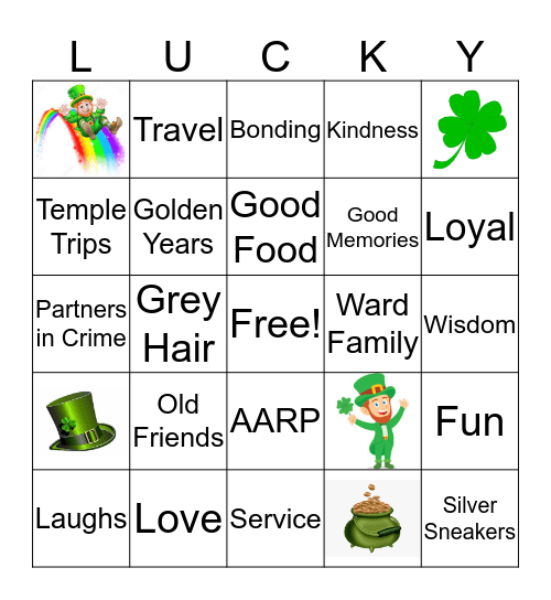 St. Patrick's Day Dinner Group Bingo Card