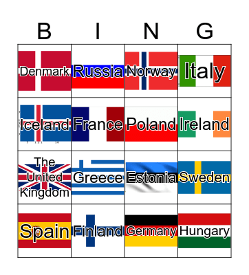 COUNTRIES! Bingo Card