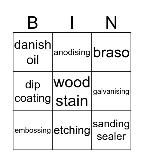 finishes bingo !! Bingo Card