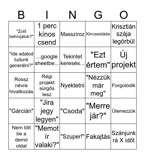Meeting bingo Card