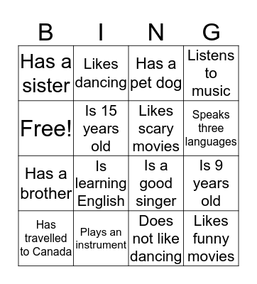Find someone who... Bingo Card