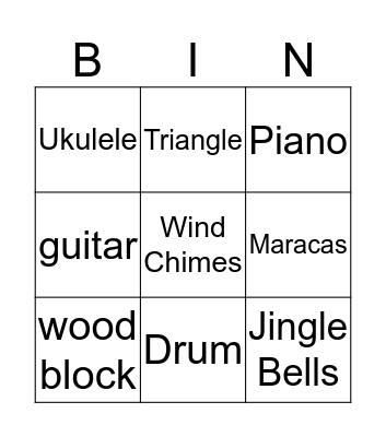 Listening Bingo Card