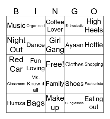 Iman's Birthday Bingo Card