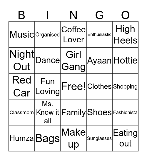 Iman's Birthday Bingo Card