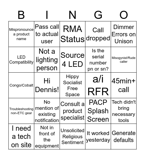 Bee Eye In Gee Ohhh! Bingo Card