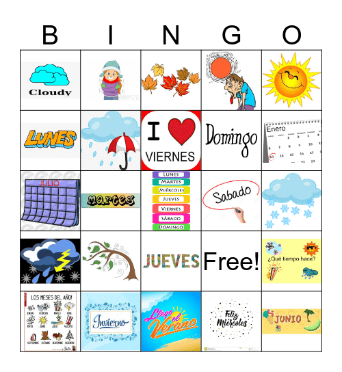 El tiempo Bingo Card