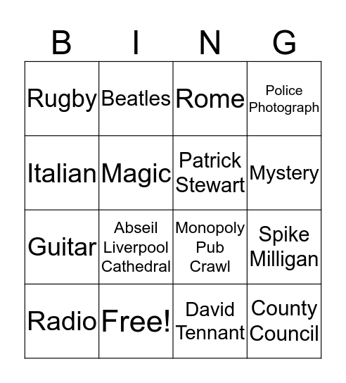 Paul has already told us Bingo Card
