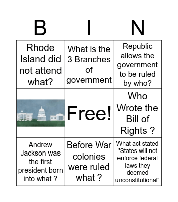 Building a New Nation Bingo Card
