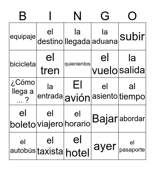 ¡Lo Tengo! Bingo Card