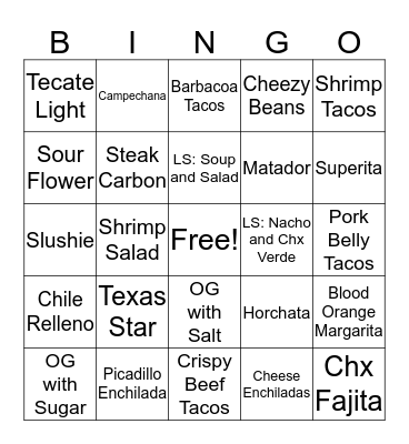 Superica Sales Bingo Card