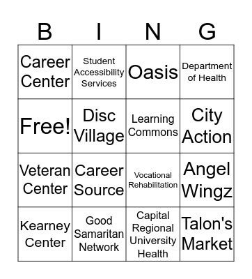 Resource Fair Bingo  Bingo Card