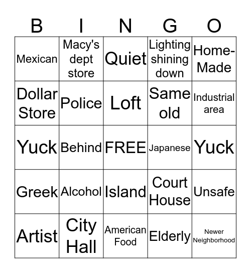 Unit 9 Bingo Card