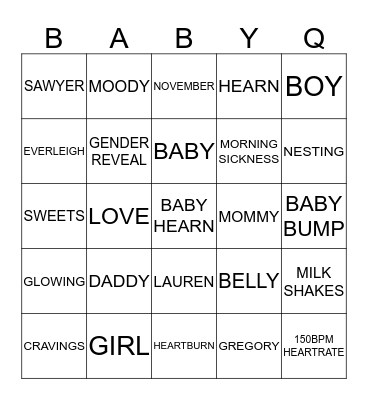 GREGORY & LAUREN'S Bingo Card