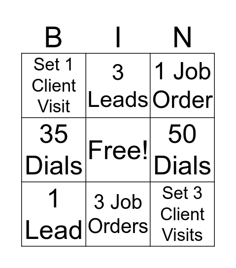 Marketing Blitz Bingo Card