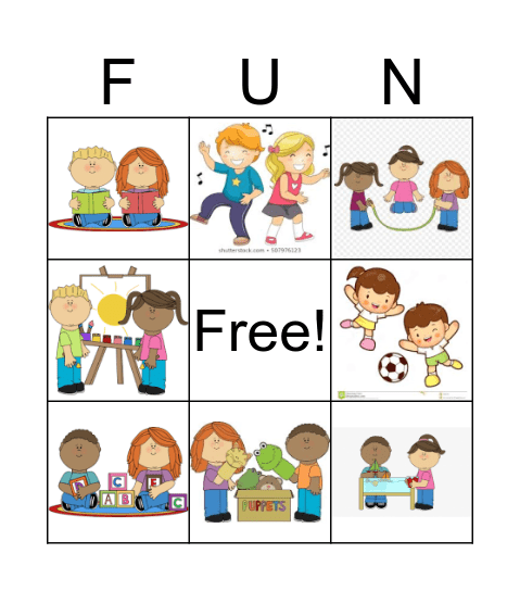 Playtime with Friends Bingo Card