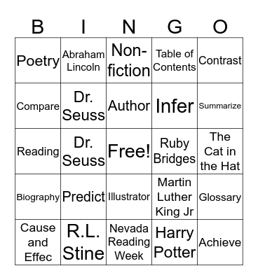 Reading BINGO Card