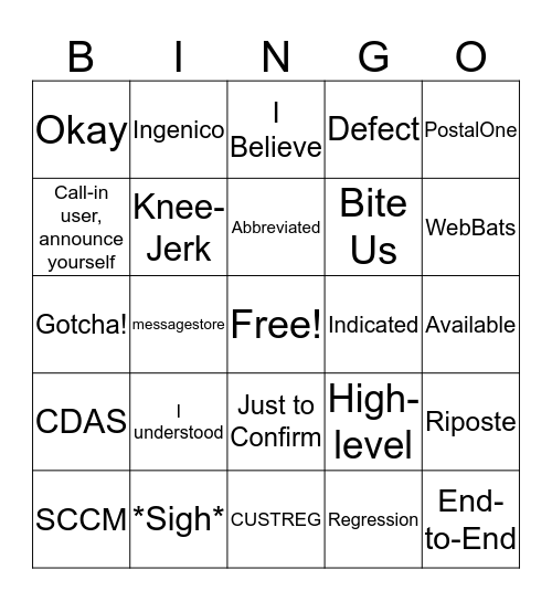 RSS Buzzword Bingo Card