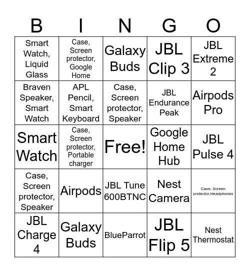 SPRINGO Bingo Card