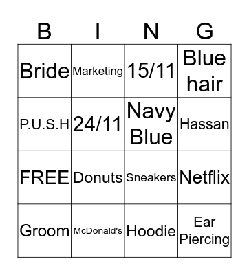 Under the Stars Bingo Card