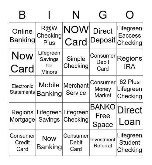 BANKO BINGO Card