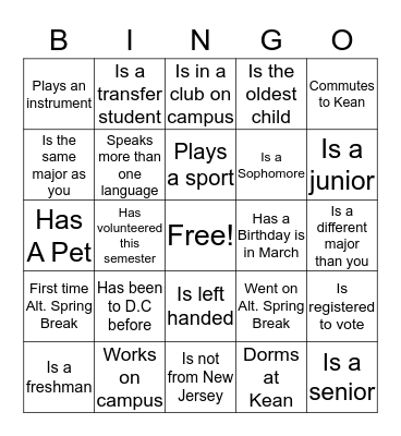 Find Someone Who Bingo Card