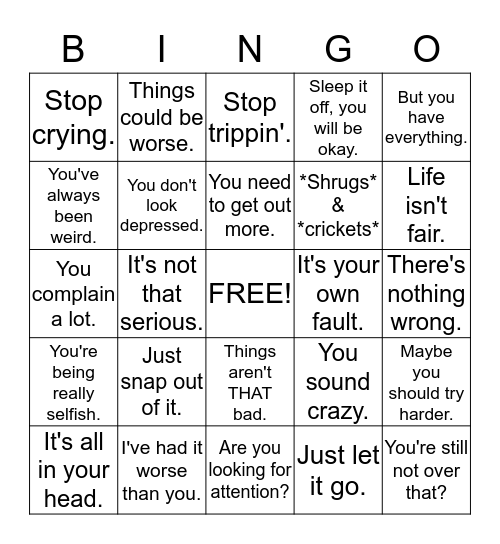 DON'T MAKE IT WORSE BINGO Card