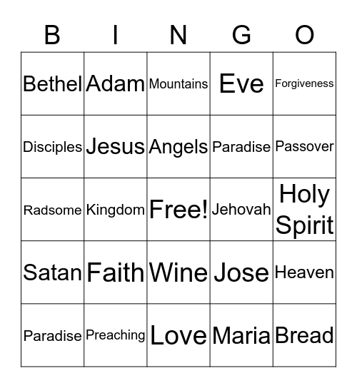 JW Bingo Card