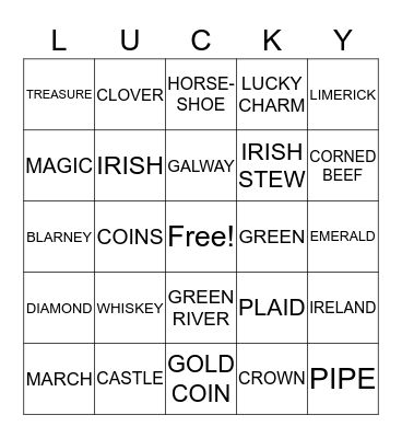 SHAMROCK BINGO Card