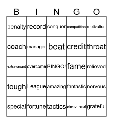 Ronaldo ft Adele Bingo Card