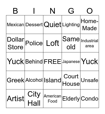 Unit 9 Bingo Card