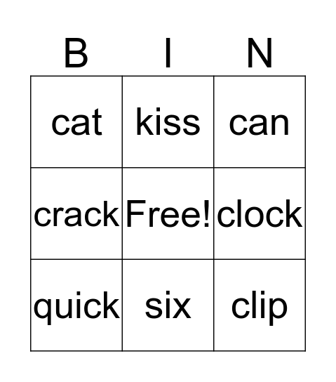 Unit 4 Bingo Card