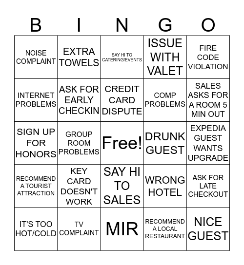 Embassy Bingo Card