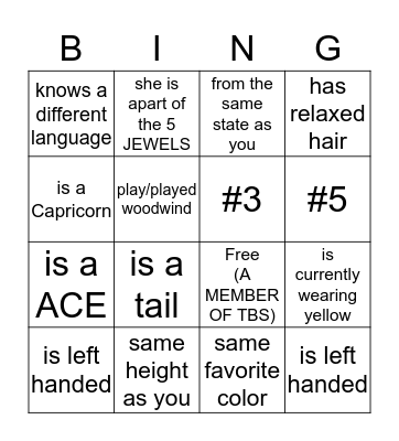Find Someone Who......  Bingo Card