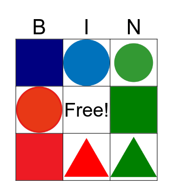 Shapes Bingo Card