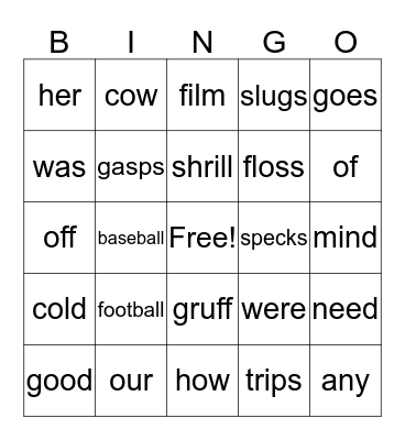 Mason's Bingo Game Bingo Card