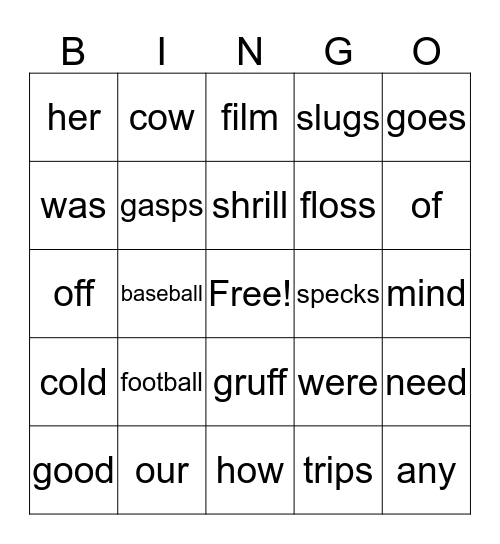 Mason's Bingo Game Bingo Card