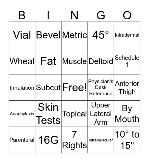 Chapter 11 Bingo! Bingo Card