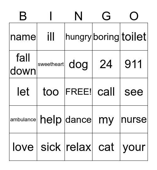 American Sign Language Bingo Card