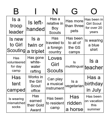 Ice-Breaker Bingo Card