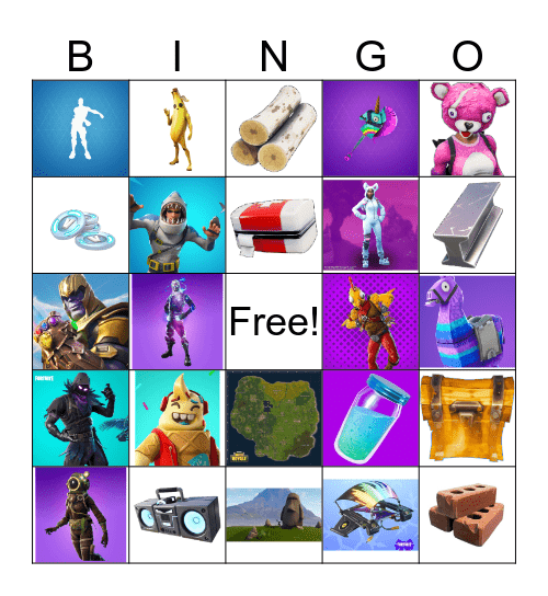 FORTNITE BINGO Card