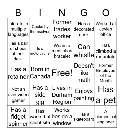 Bingo Sheet #1 Bingo Card