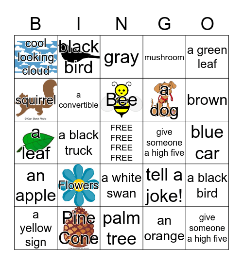 Nature Walk! Bingo Card