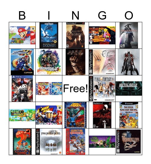 Fave Video Game Bingo Card