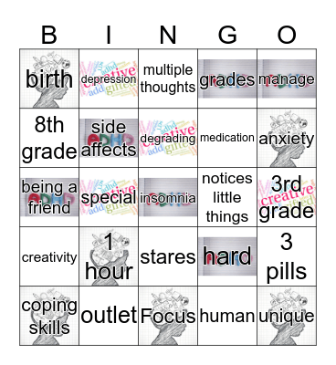 living with ADHD Bingo Card