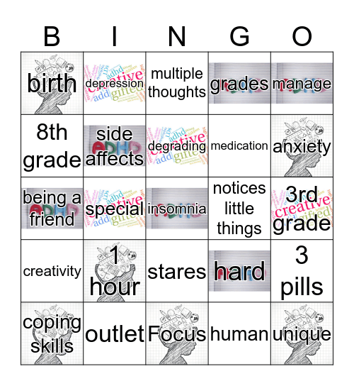 Living With Adhd Bingo Card