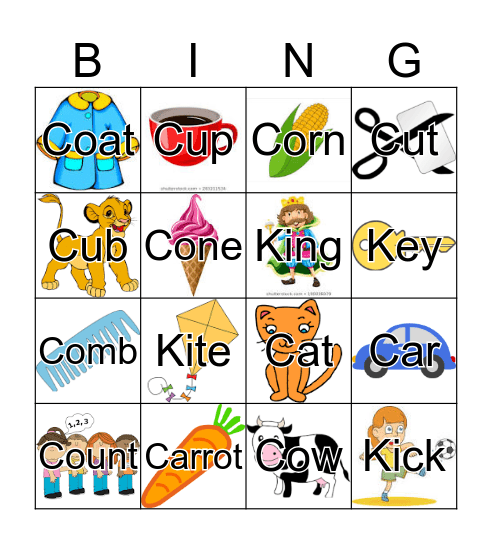 K Bingo Card