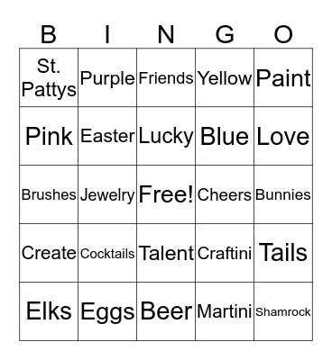 March Craftini Bingo Card