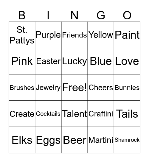 March Craftini Bingo Card